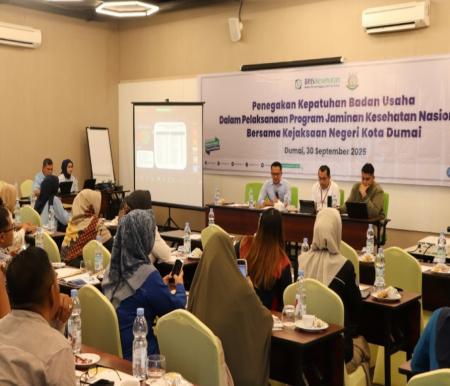 BPJS Kesehatan Dumai gelar penegakan kepatuhan badan usaha bersama Kejari Dumai (foto/bambang)